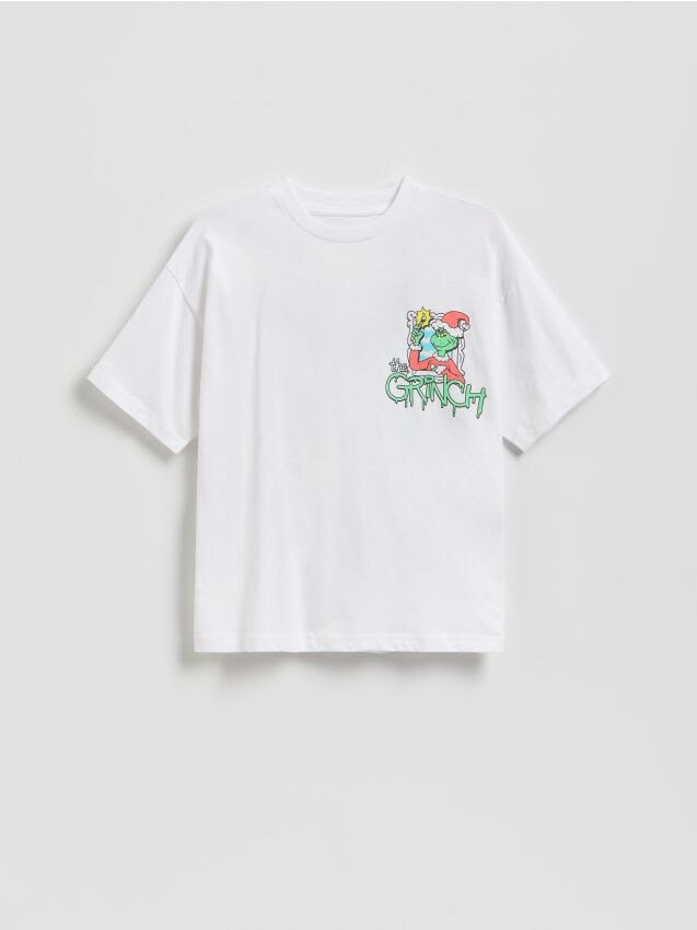 Reserved - Świąteczny t-shirt Grinch - biały