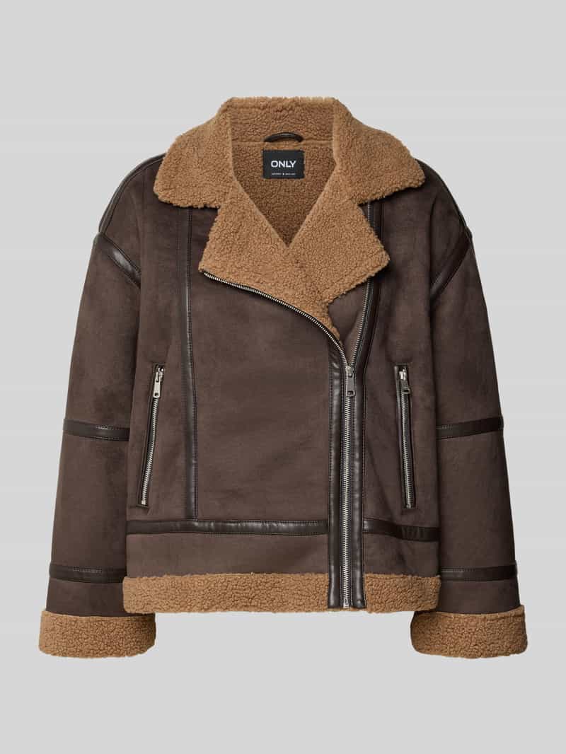 Bomberka o kroju regular fit z kołnierzem z futerka model ‘KENDRA’