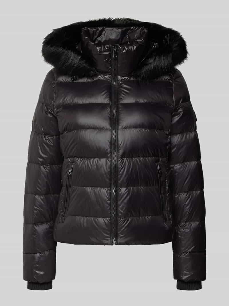 Kurtka puchowa o kroju slim fit z efektem błyszczącym