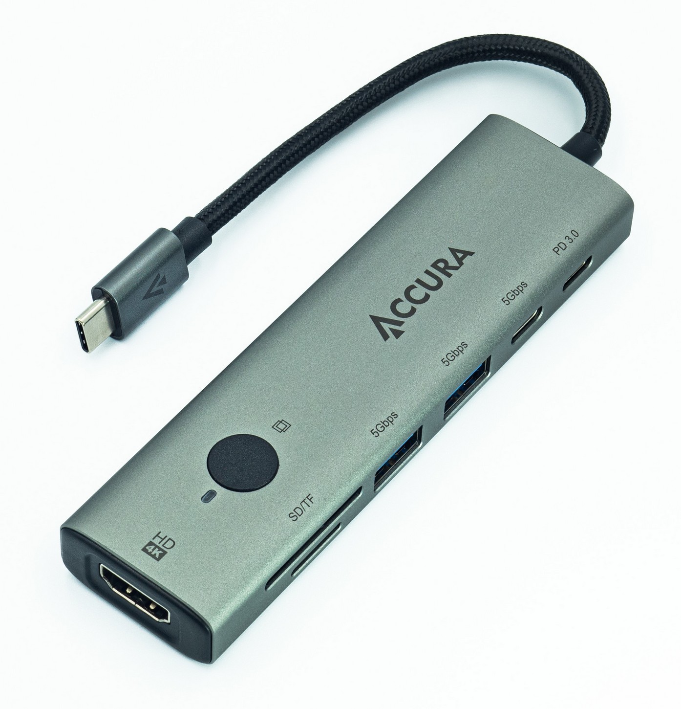Accura USB-C 7w1 1x USB-C PD 100W 2x USB 3.0 1x HDMI 4K@30Hz 1x USB-C 2x SD/TF ACC4163