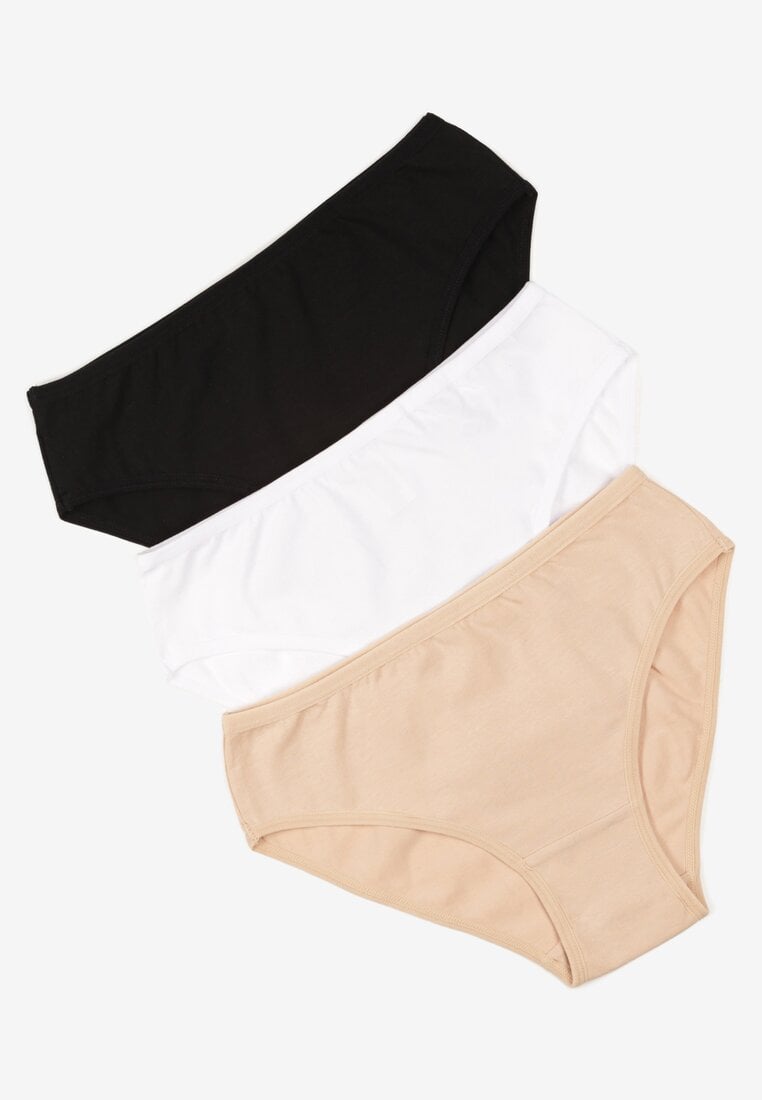 Wielokolorowe Gładkie Majtki Figi z Bawełny 3-pack Fezella