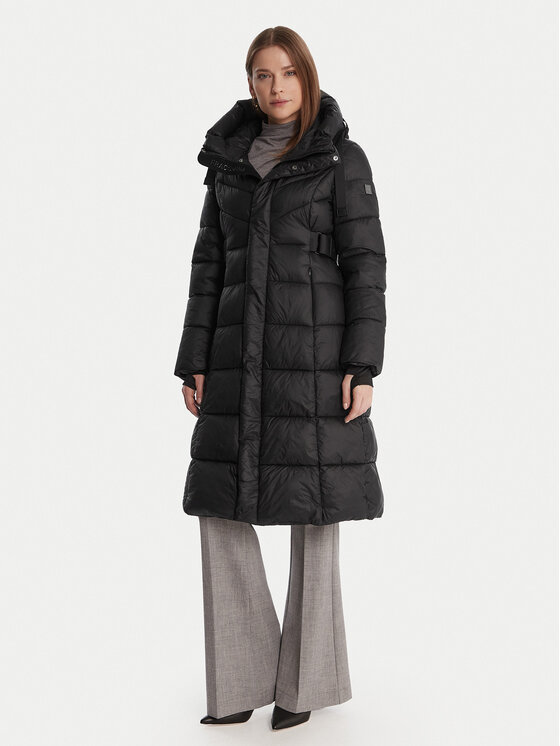 Fracomina Płaszcz zimowy FS25WC3001O42301 Czarny Regular Fit