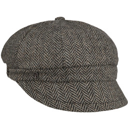 Czapka Kaszkiet Herringbone Wool by Loevenich, szary, One Size