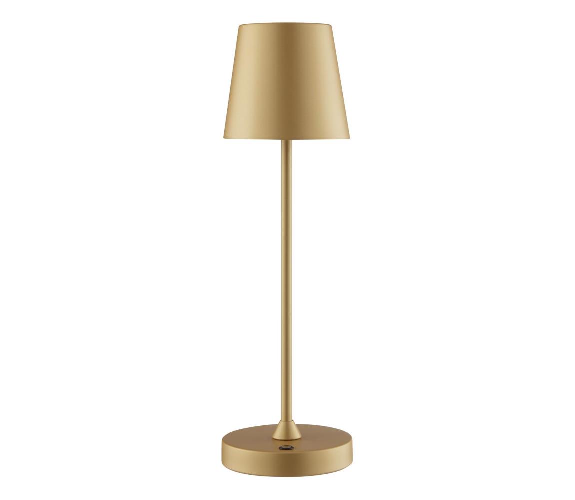 Brilliant - dotykowa, ładowalna, ściemnialna lampa stołowa LED ELORA LED/2,5W/5V 2700K IP44 złota