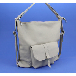 Praktyczny Plecak Skórzany Torebka 2 w 1 MAGRE (PL) AMELIA Skóra Naturalna Licowa KREMOWY