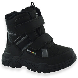 Buty zimowe dla chłopca śniegowce z odblaskiem American Club HL 202 Czarne