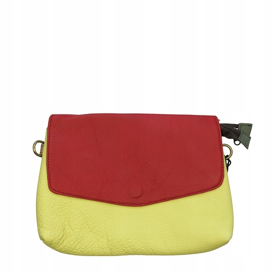 Torebka listonoszka damska skórzana dwustronna odwracalna klapka OLIVKA