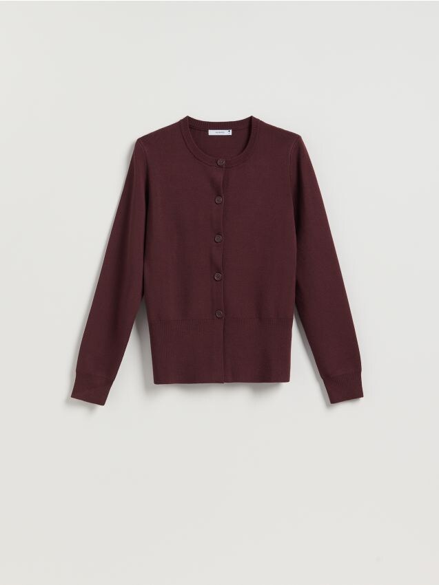 Reserved - Kardigan z wiskozą - burgundowy