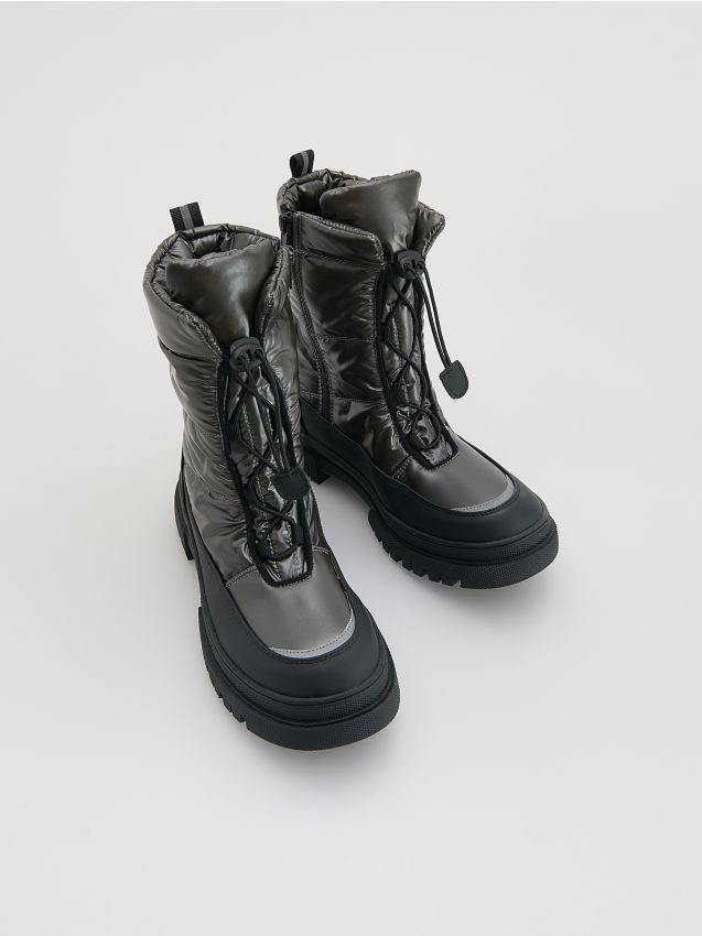 Reserved - Botki ze sznurowaniem - czarny