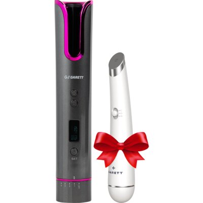 GARETT BEAUTY Lokówka automatyczna Curly 48 mm + Masażer do oczu Glow Eye Biały