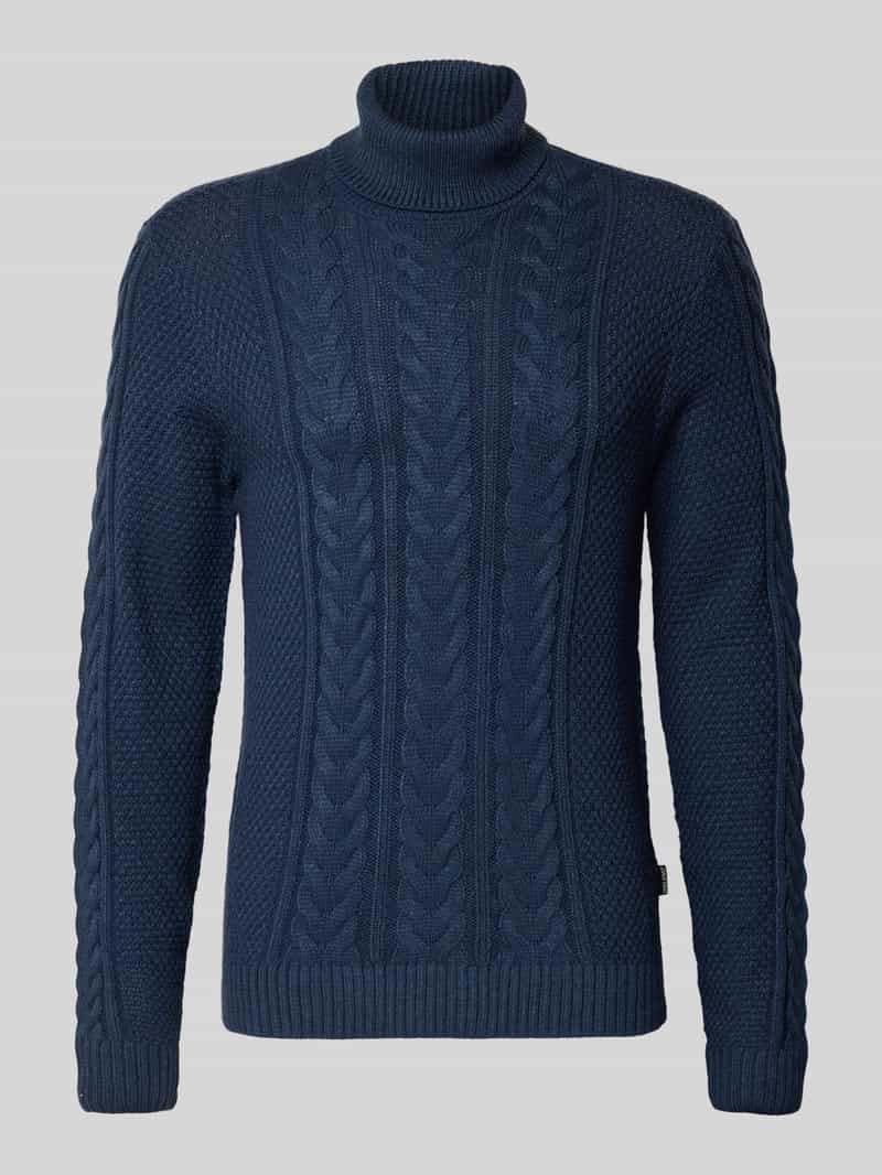 Sweter z dzianiny z golfem model ‘BASIM’