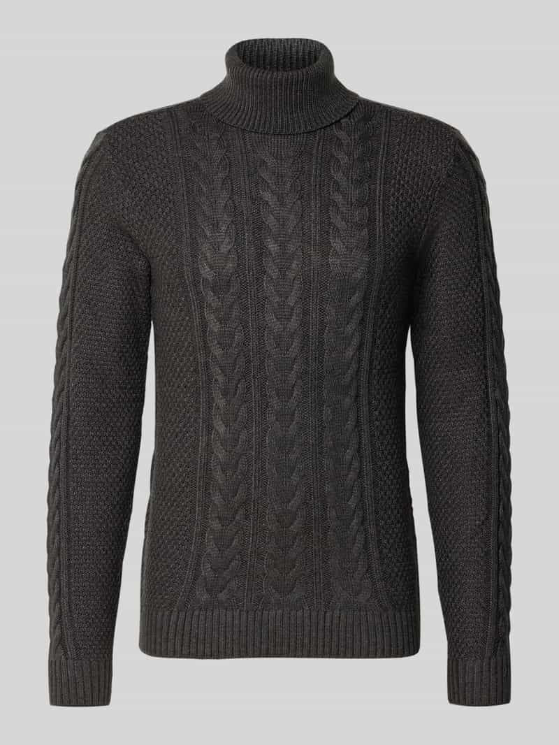 Sweter z dzianiny z golfem model ‘BASIM’