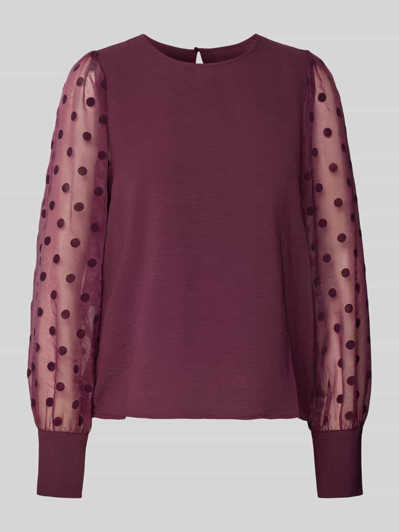 Bluzka o kroju regular fit z bufiastymi rękawami model ‘MALVA’