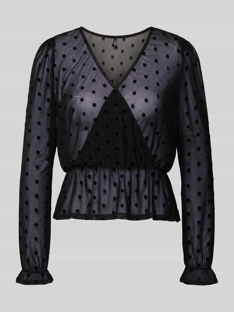 Bluzka o kroju slim fit z półprzezroczystego materiału model ‘JULIET’