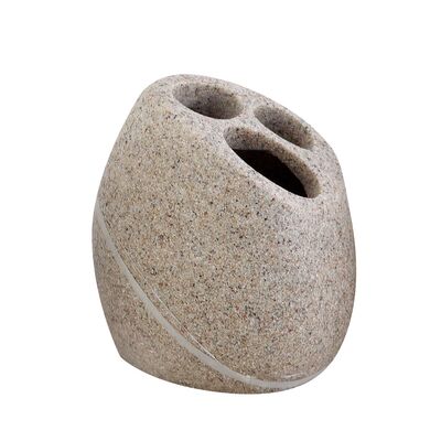 Kubek na szczoteczki ROCK biały + beżowy 6,5 x 8 x 9,5 cm AWD Interior