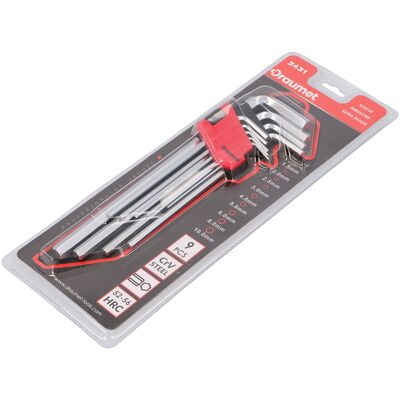DRAUMET Klucze imbusowe extra długie 9 sztuk