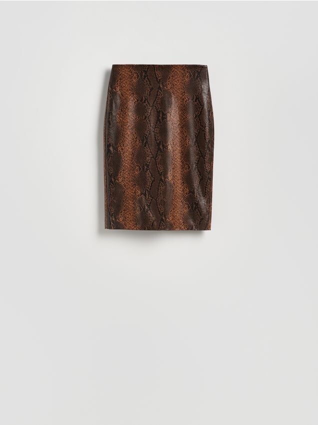 Reserved - Spódnica ze zwierzęcym wzorem - wielobarwny