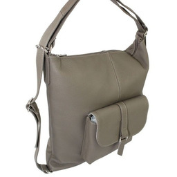 Praktyczny Plecak Skórzany Torebka 2 w 1 MAGRE (PL) AMELIA Skóra Naturalna Licowa CIEMNY ZIEMISTY