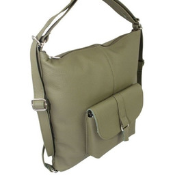 Praktyczny Plecak Skórzany Torebka 2 w 1 MAGRE (PL) AMELIA Skóra Naturalna Licowa OLIWKOWY