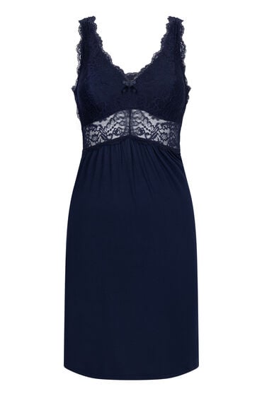 Hunkemöller Sukienka na ramiączkach z koronką Nora Niebieski