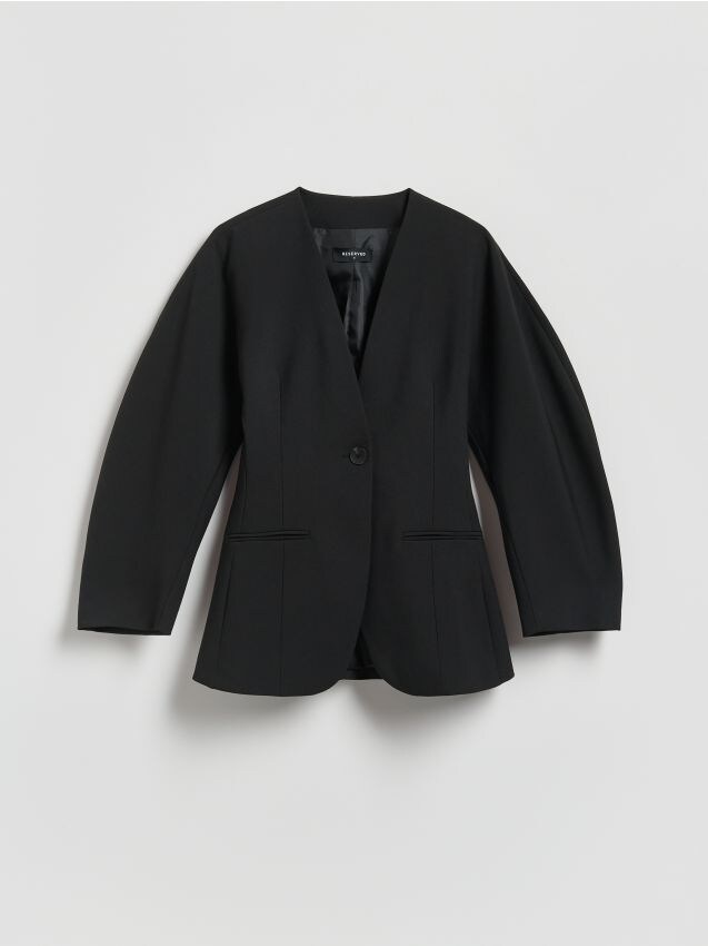 Reserved - Taliowana marynarka - czarny