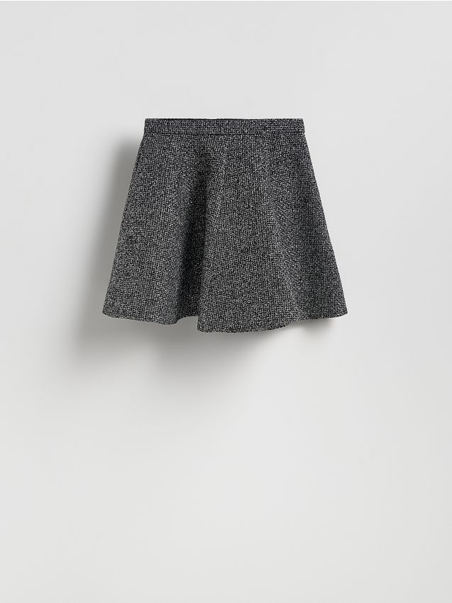 Reserved - Wzorzysta spódnica mini - szary