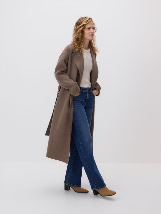 Reserved - Jeansy straight - granatowy