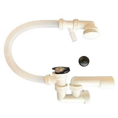 Syfon wanny z sitkiem metalowym, nadstropowy z odejściem na pralkę/suszarkę XLEO