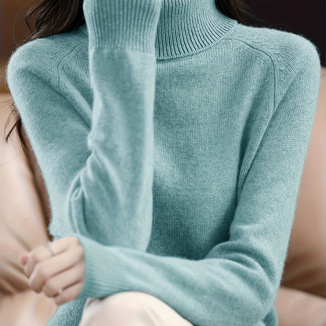 TEMU Elegancki sweter damski z kołnierzykiem - Biurowy i formalny strój z długim rękawem, miękki fioletowy sweter na jesień/zimę, stylowe stroje na