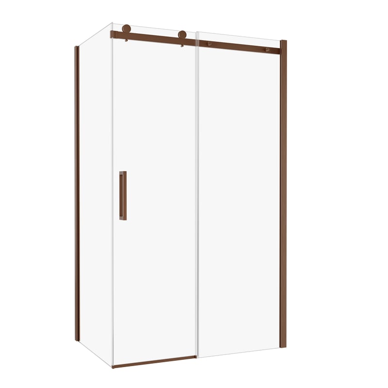 Kabina prysznicowa Laurena 100x80x200 cm szkło dymione profil miedziany Wellneo