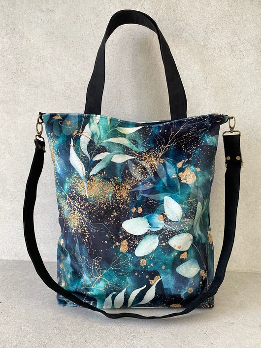 Torba na ramię XXL - print szuwary