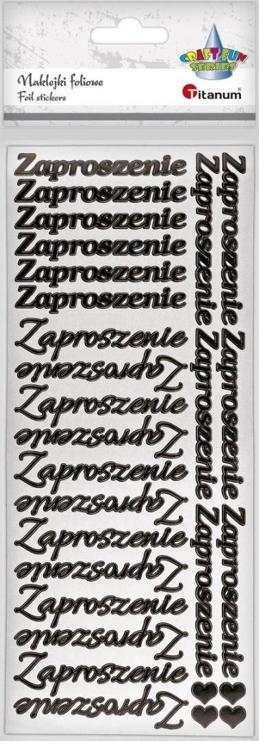 Naklejki foliowe napis Zaproszenie 28 szt