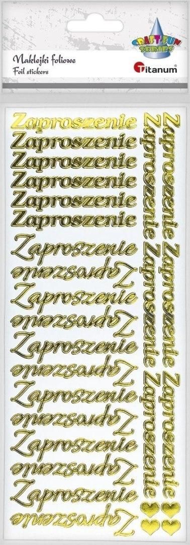 Naklejki foliowe napis Zaproszenie 28 szt