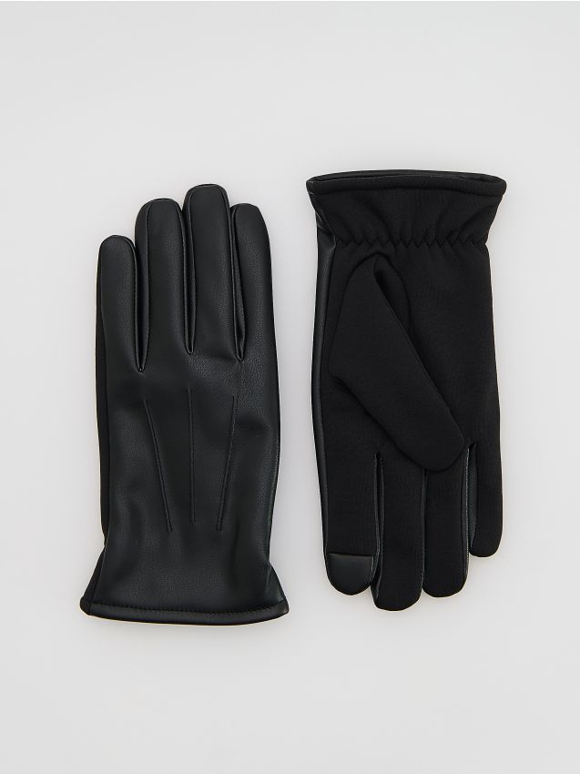 Reserved - Rękawiczki z imitacji skóry - czarny