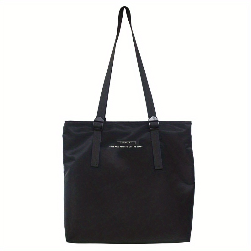 TEMU Torba na ramię z nylonu, duża torba na ramię z zamknięciem na zamek błyskawiczny, pranie ręczne lub profesjonalne czyszczenie chemiczne, dla