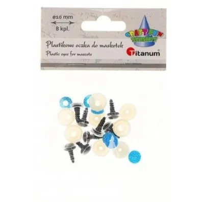 Titanum Oczy do maskotek plastikowe 10mm z mocowaniem 8 szt