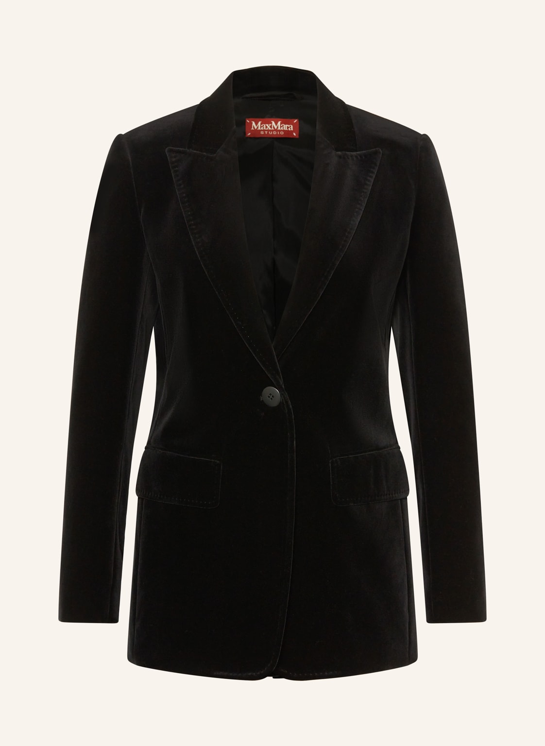 Max Mara Studio Aksamitna Marynarka Quadro schwarz