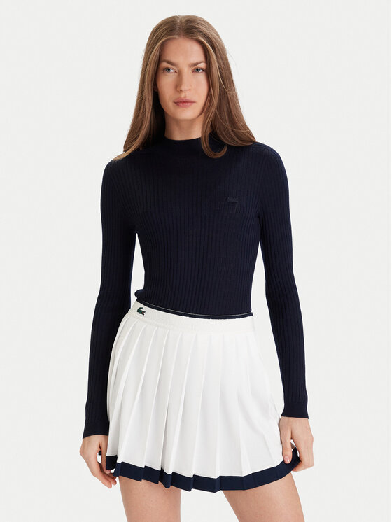 Lacoste Sweter AF4189 Granatowy Slim Fit