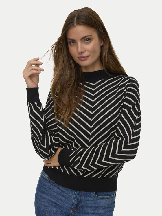 Vero Moda Sweter Capricorn 10331893 Czarny Regular Fit