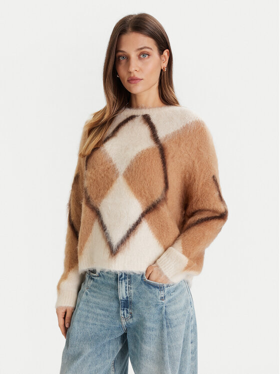 ViCOLO Sweter 55042F Écru Regular Fit