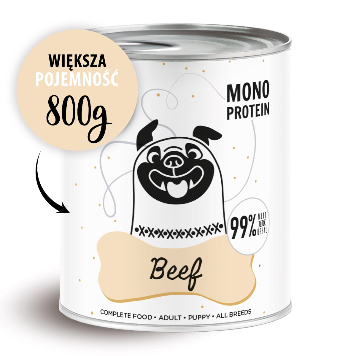 PAKA ZWIERZAKA Pepe Beef - mokra karma dla psa - 800g