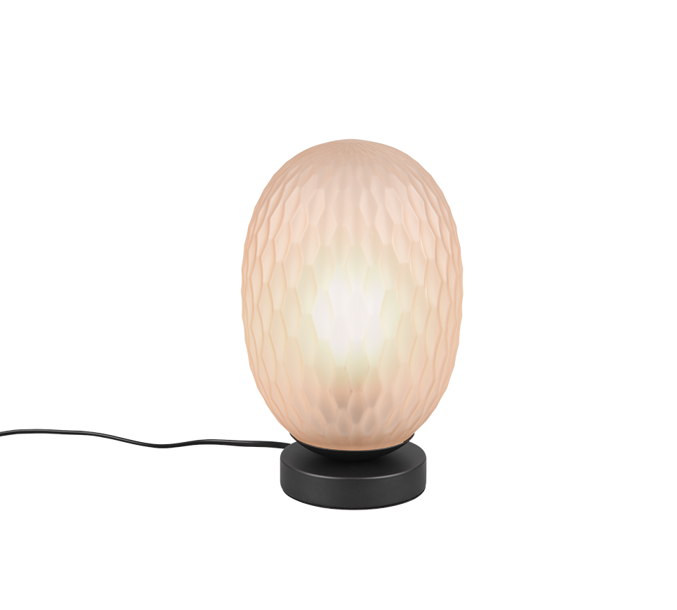 Trio FACETTE 564200113 lampa nocna klosz szkło bursztynowe z deseniem fi 17.5 cm 1xE27 wykończenie czarne