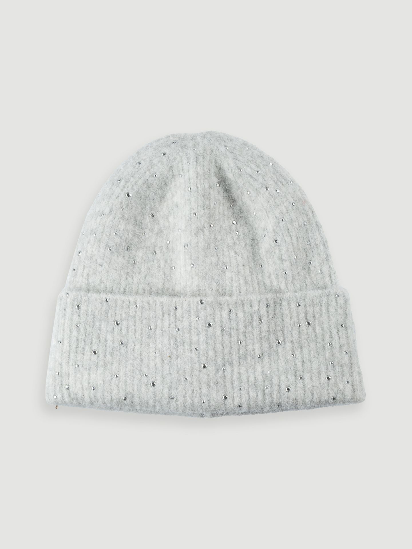 Jasnoszara czapka beanie z wełną