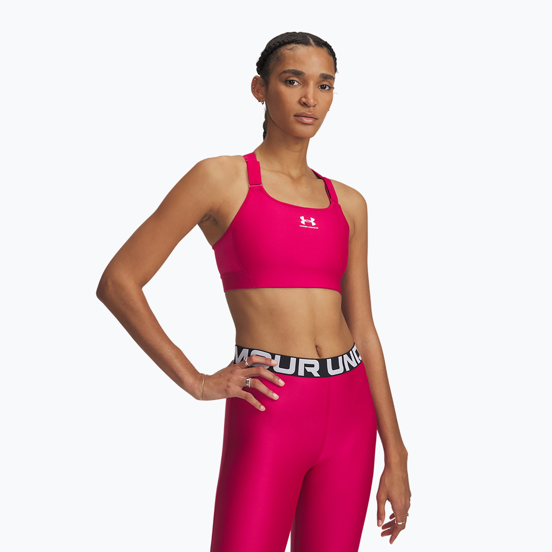 Biustonosz treningowy Under Armour HeatGear Armour High shaded fuchsia WYSYŁKA W 24H 30 DNI NA ZWROT