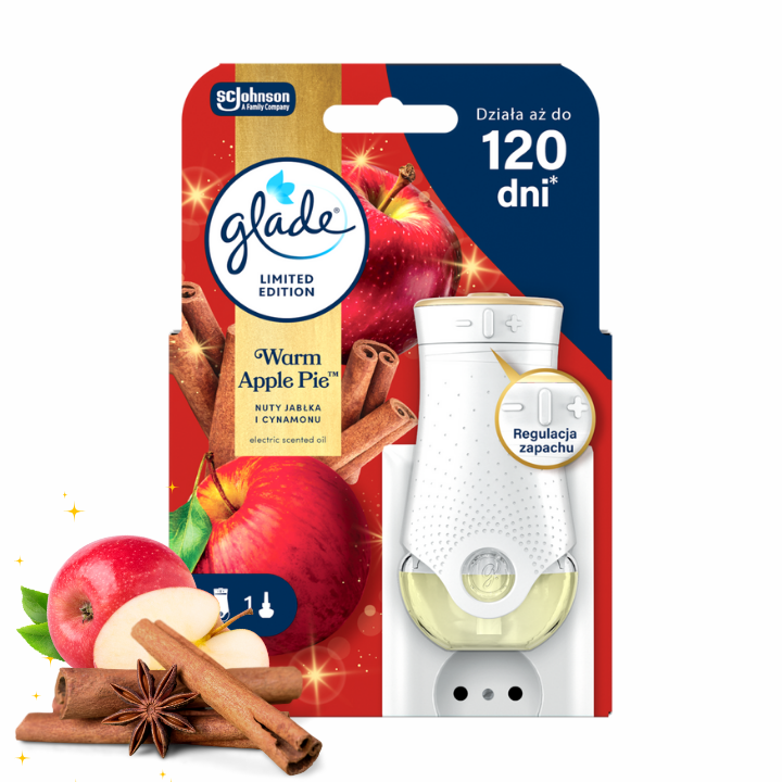 Elektryczny odświeżacz powietrza z jesiennym wkładem Glade Warm Apple Pie 20 ml