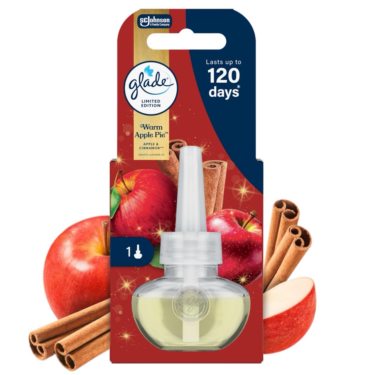 Jesienny wkład do elektrycznego odświeżacza powietrza Glade Warm Apple Pie 20 ml