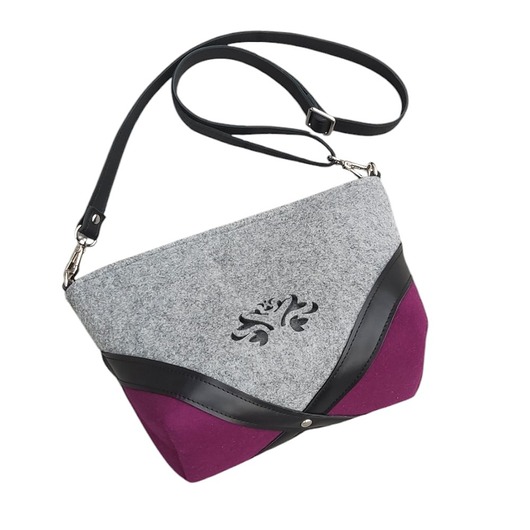 Luna Torebka listonoszka - szaro bordowa