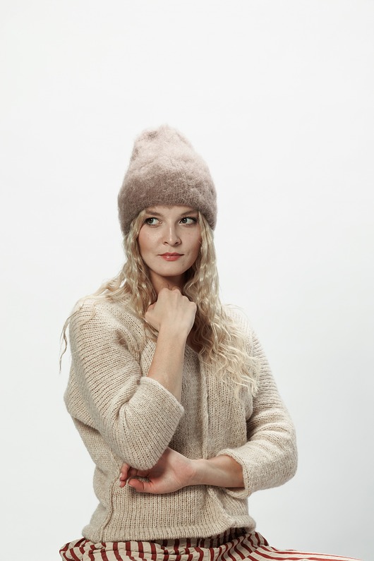 Alpaka czapka Sylwia - brązowy