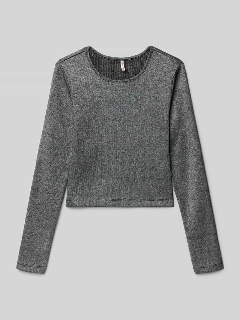 Bluzka z długim rękawem o kroju slim fit z mieszanki bawełny model ‘TRINNY’