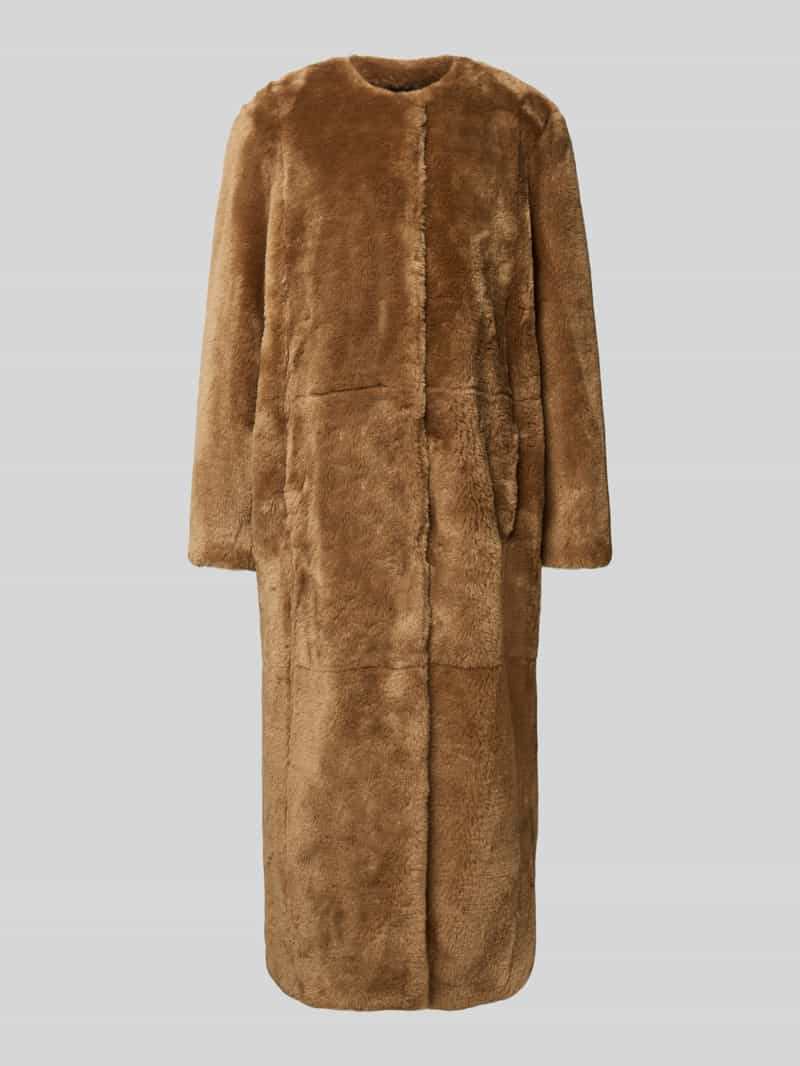 Płaszcz ze sztucznego futra z okrągłym dekoltem model ‘Gracelyn’